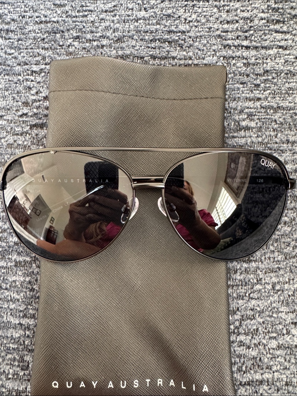 Quay Australia Metal Aviator Sunglasses in Gunmetal and Grey - Picture 2 of 5